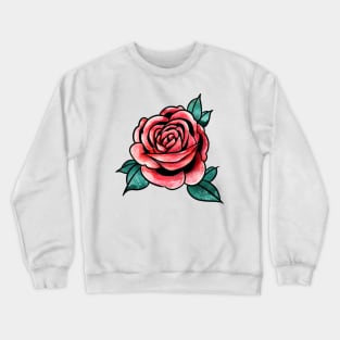 Watercolor red rose Crewneck Sweatshirt